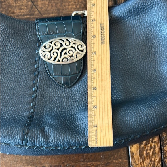 Brighton Blue Hobo Bag with Crescent Shape and Silver Detail - Picture 4 of 15